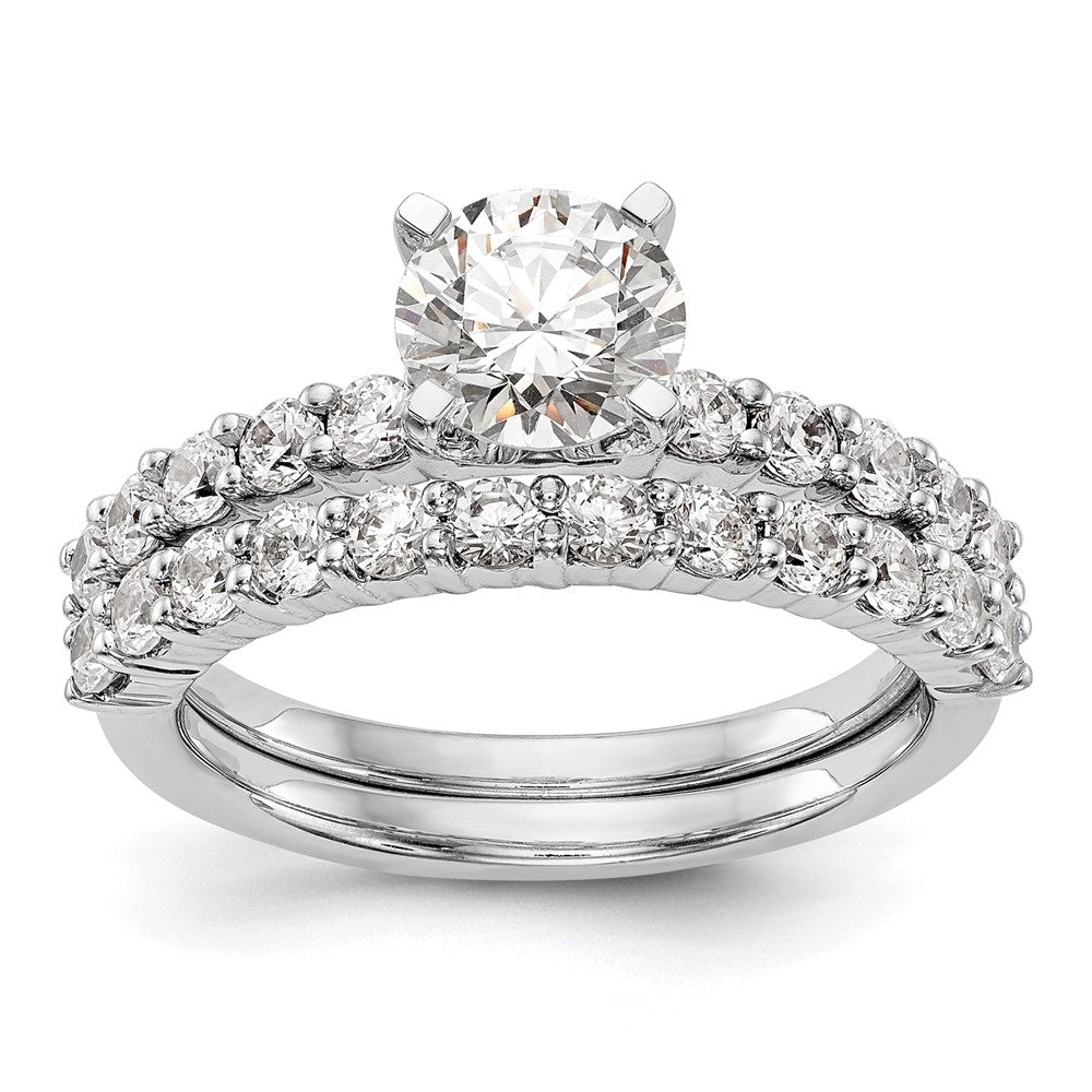 14K White Gold Peg Set 1/2 carat Diamond Semi-mount Engagement Ring