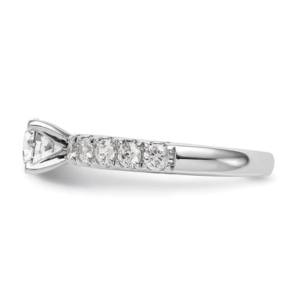 True Origin 14K White Gold 3/4 carat Lab Grown Diamond VS+ F+ Semi-Mount Peg Set Engagement Ring