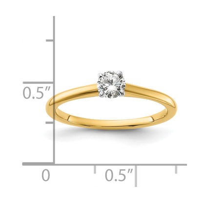 14K Two-Tone Gold 1/3 carat Certified Lab Grown Diamond VS+ F+ Round Complete Solitaire Engagement Ring