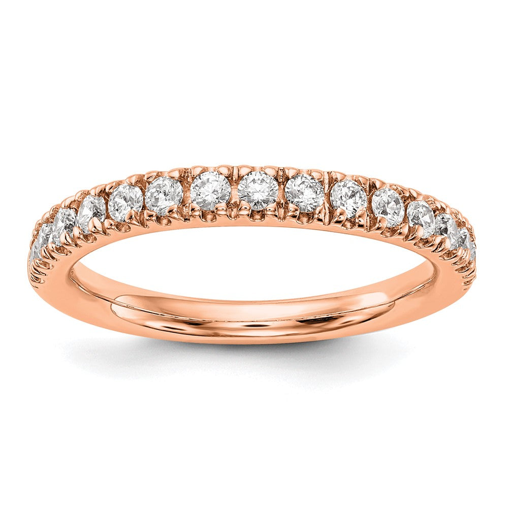 True Origin 14K Rose Gold 1/2 carat Lab Grown Diamond VS+ F+ Complete Wedding Band Ring