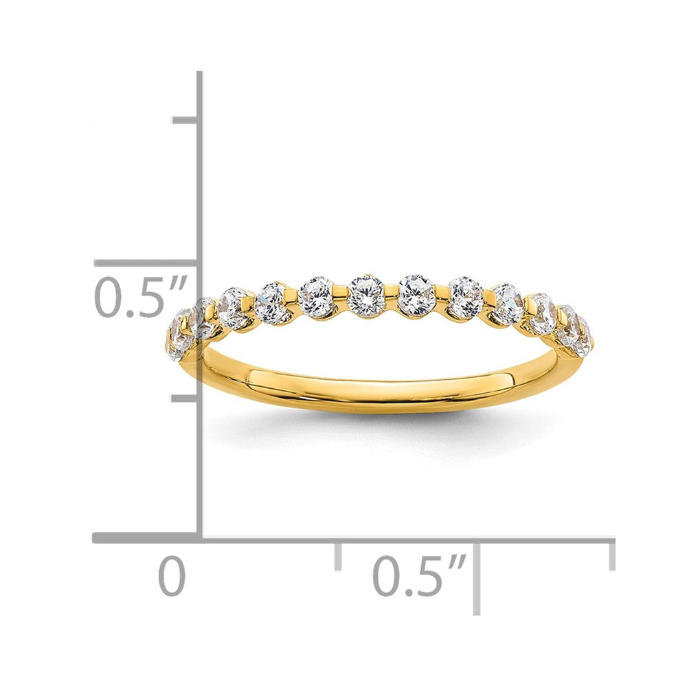 True Origin 14K Yellow Gold 1/2 carat Lab Grown Diamond VS+ F+ Complete Wedding Band Ring