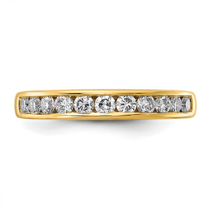 14K Yellow Gold 1/5 carat Lab Grown Diamond VS+ F+ Complete Channel Set Wedding Band Ring
