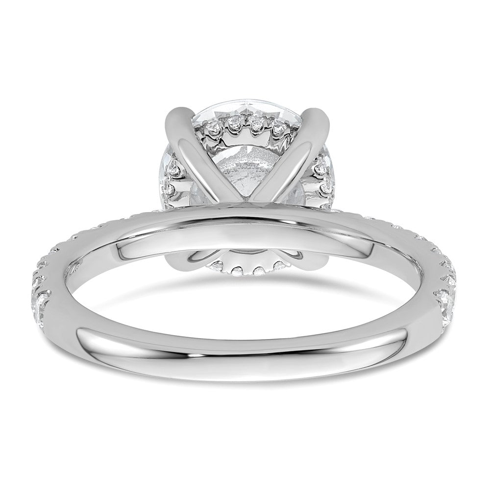 14K White Gold 3 1/2 carat Certified Lab Grown Diamond VS+ F+ Round Complete Solitaire with Flair Engagement Ring