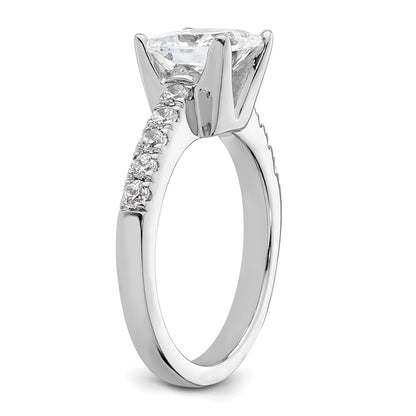True Origin 14K White Gold 3/8 carat Lab Grown Diamond VS+ F+ Semi-Mount Princess Engagement Ring