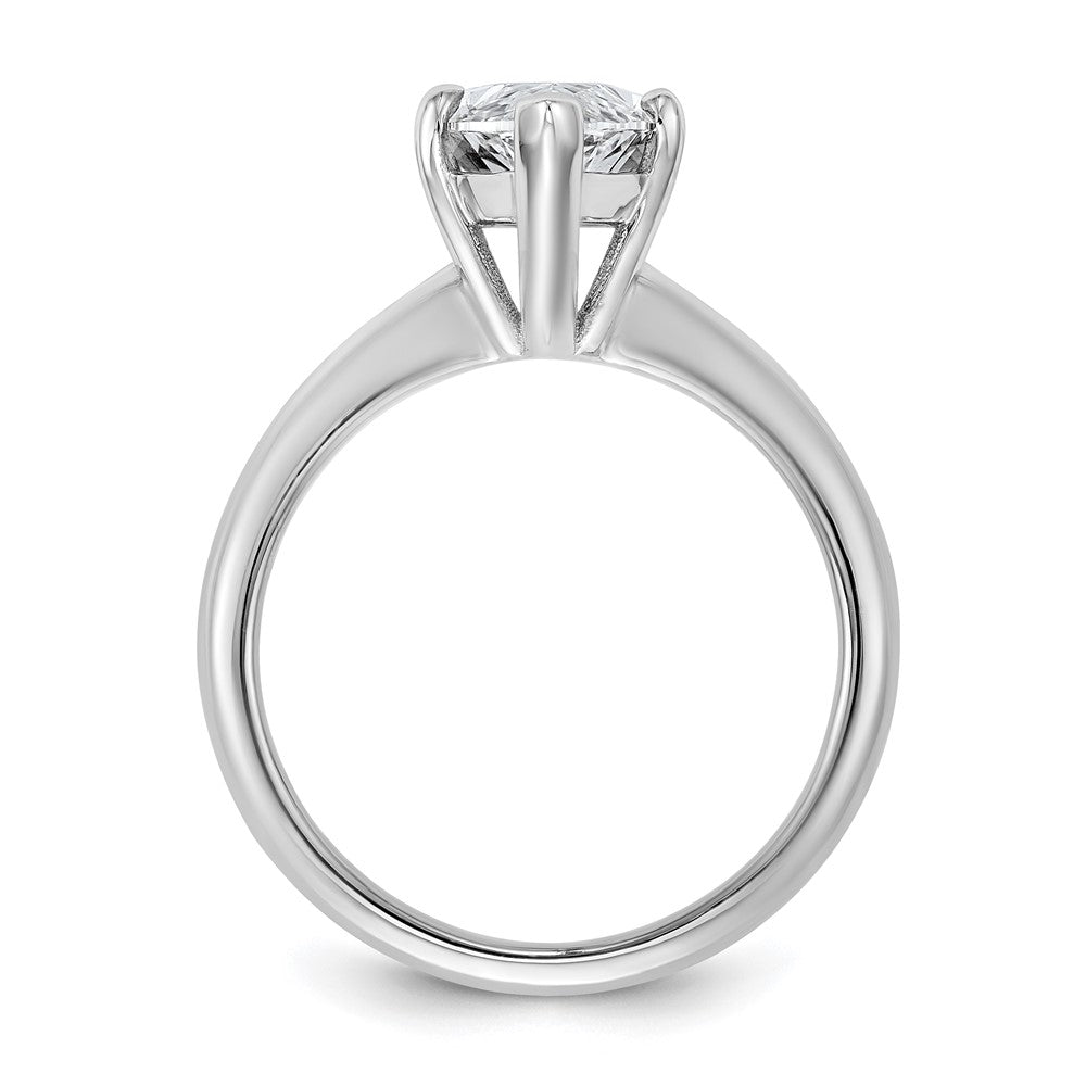 14K White Gold 3 carat Certified Lab Grown Diamond VS+ F+ Marquise Solitaire Complete Engagement Ring