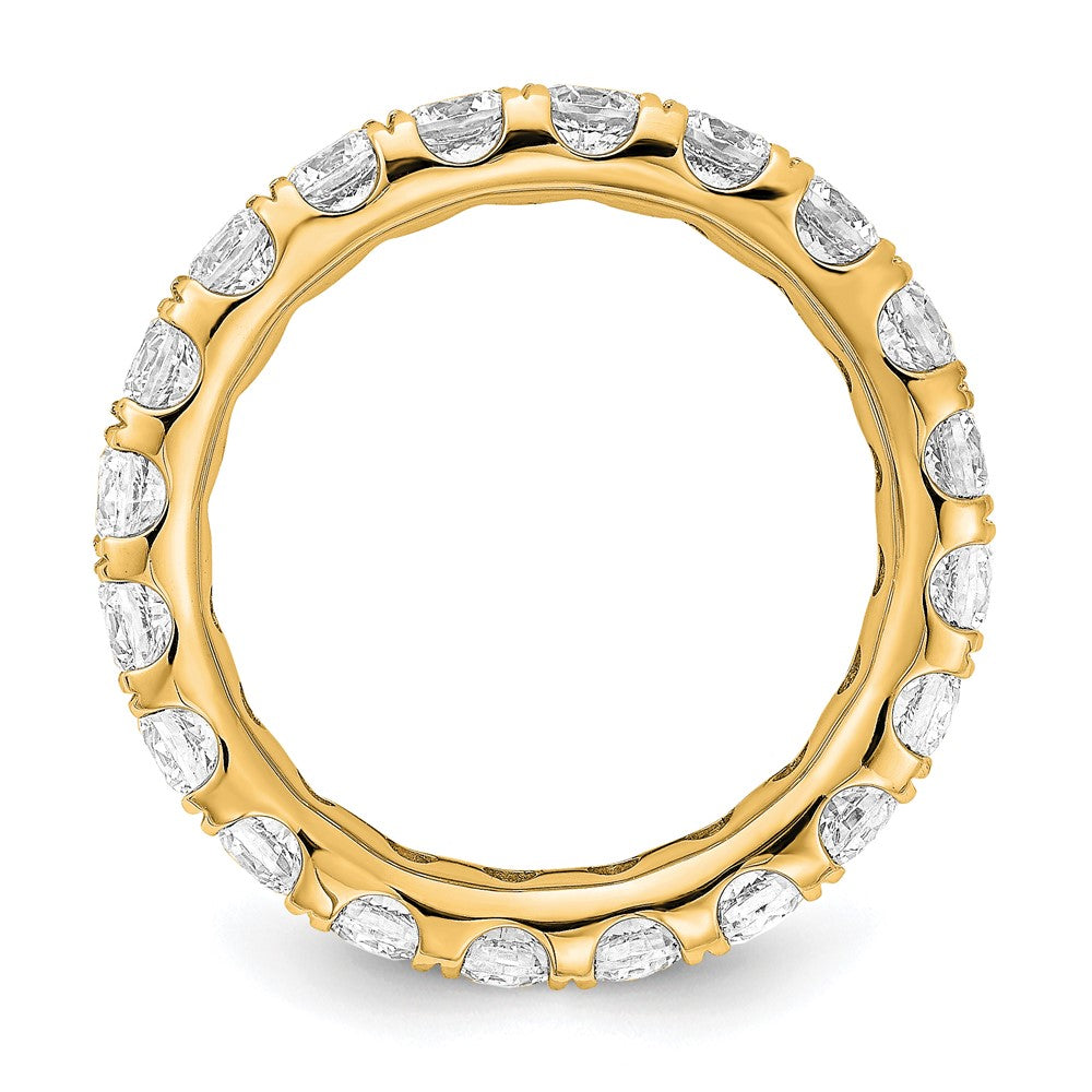 True Origin 14K Yellow Gold 3 carat Lab Grown Diamond VS+ F+ Size 4 Complete Eternity Wedding Band Ring