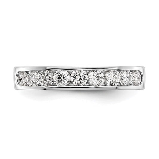 Platinum 9-Stone 7/8 carat Round Diamond Complete Channel Wedding Band Ring