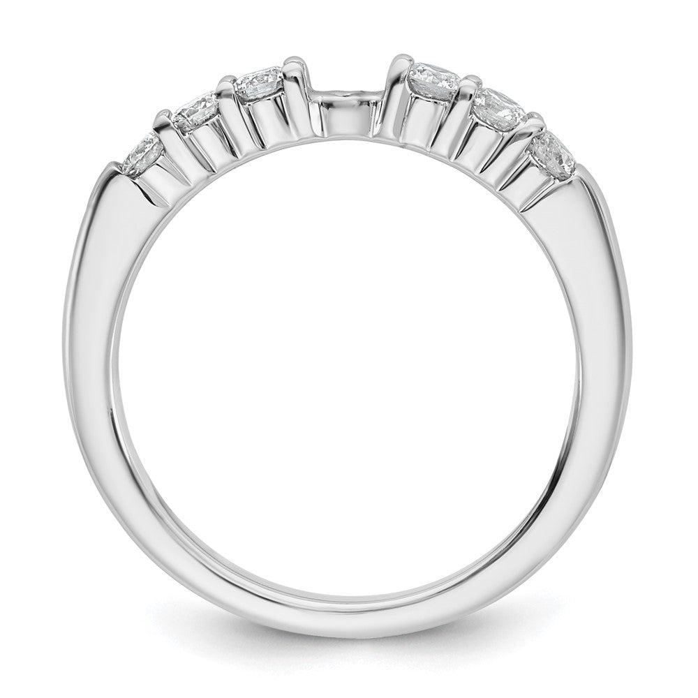 14K White Gold Peg Set 3/8 carat Diamond Semi-mount Engagement Ring