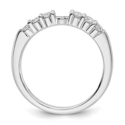 14K White Gold Peg Set 3/8 carat Diamond Semi-mount Engagement Ring