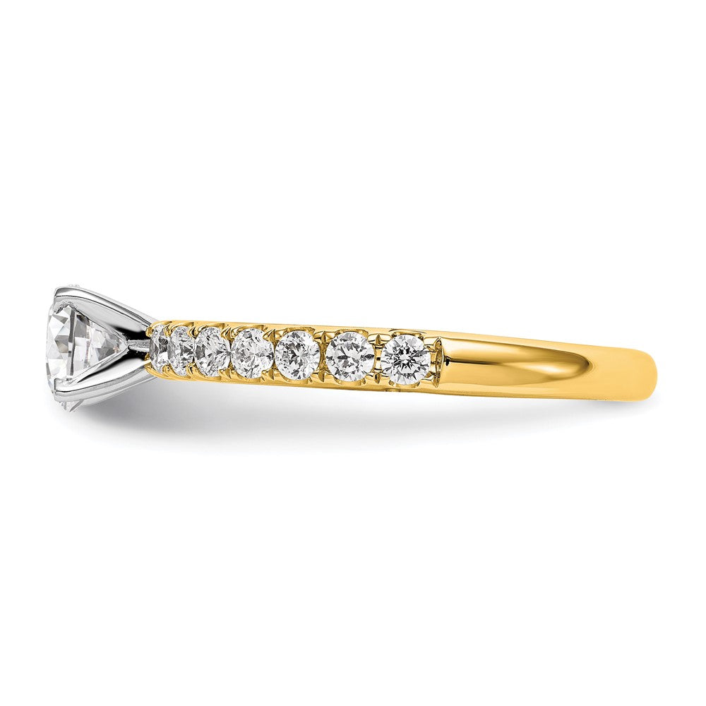 True Origin 14K Yellow Gold 1/2 carat Lab Grown Diamond VS+ F+ Semi-Mount Peg Set Engagement Ring