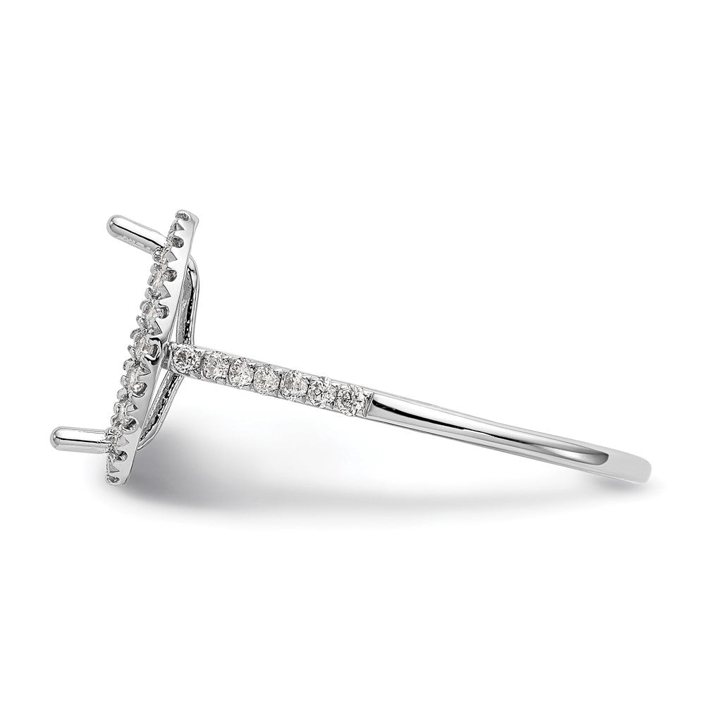 14K White Gold Halo (Holds 1 carat (10x5mm) Marquise Center) 1/4 carat Diamond Semi-mount Engagement Ring