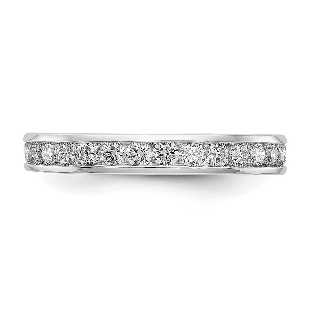 Platinum Polished Channel Set Size 7 Diamond Eternity Wedding Band Ring