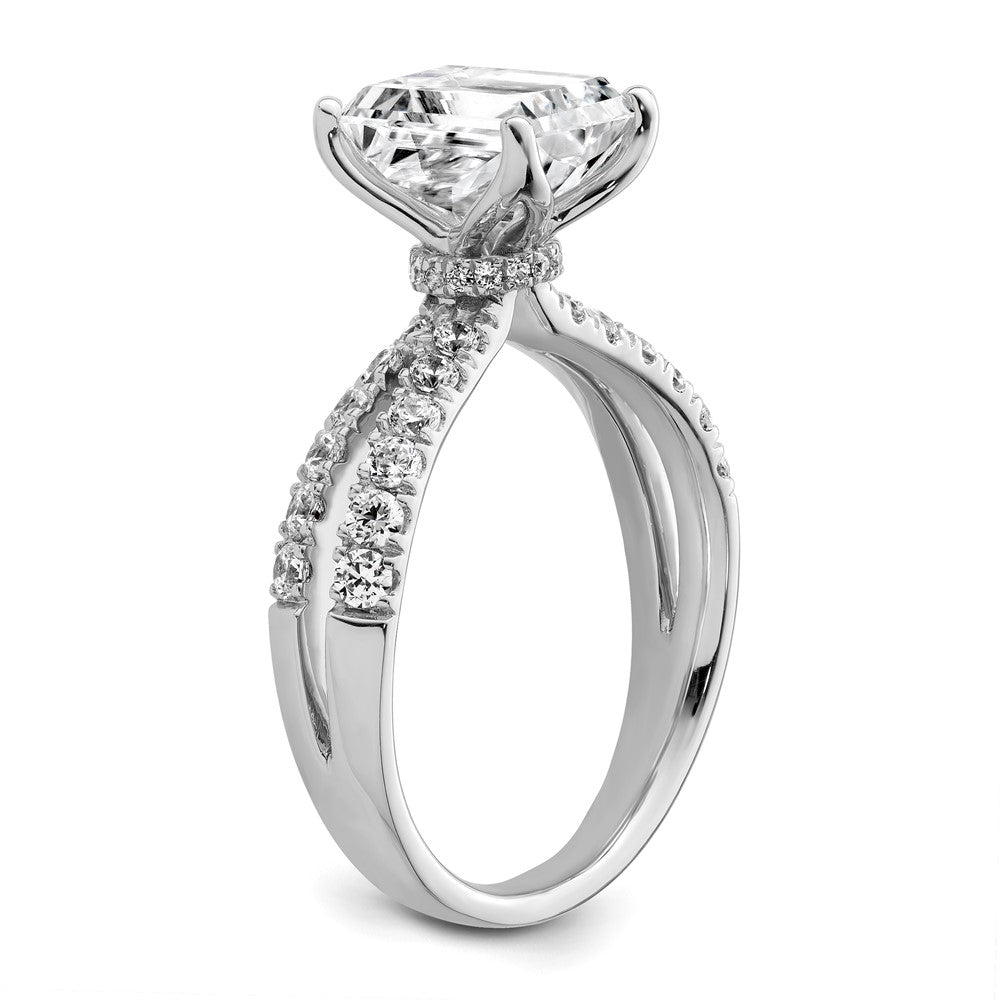 True Origin 14K White Gold 2 5/8 carat Lab Grown Diamond VS+ F+ Complete Radiant Engagement Ring