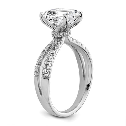 True Origin 14K White Gold 2 5/8 carat Lab Grown Diamond VS+ F+ Complete Radiant Engagement Ring