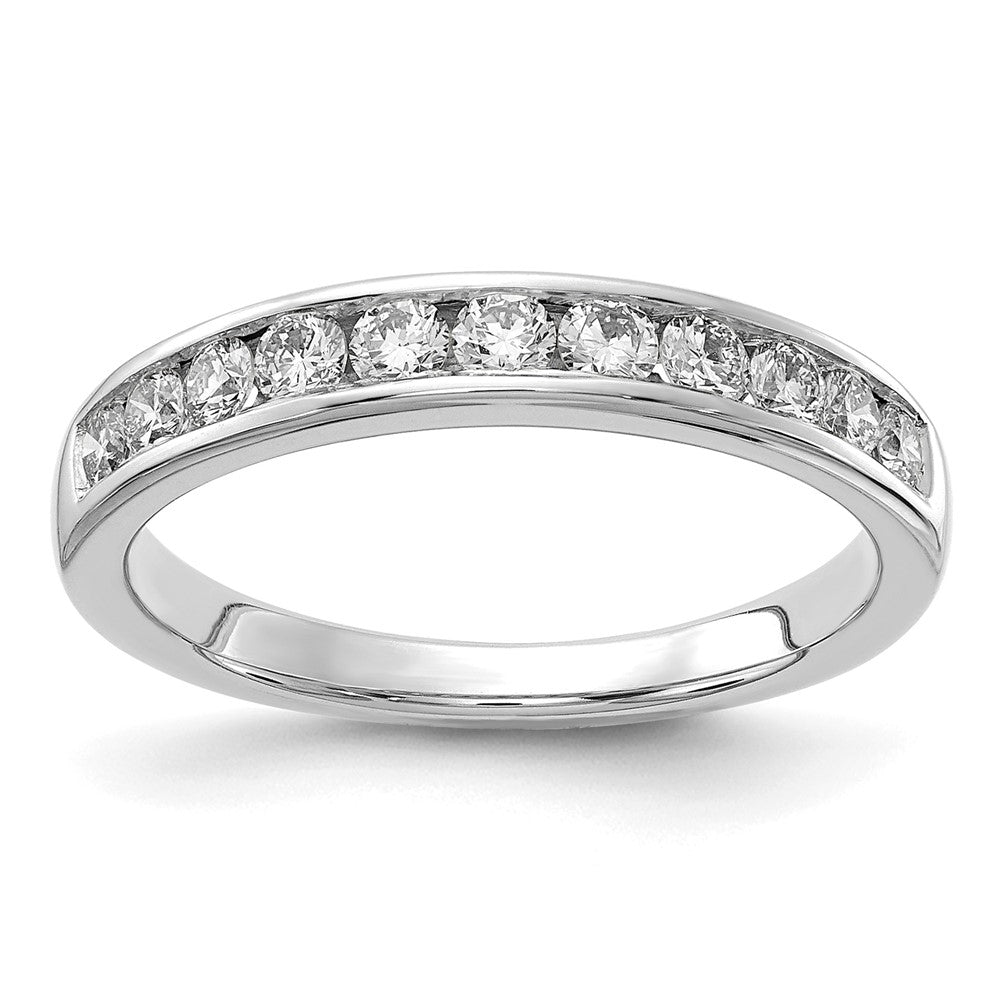 14K White Gold 1/2 carat Lab Grown Diamond VS+ F+ Complete Channel Set Wedding Band Ring