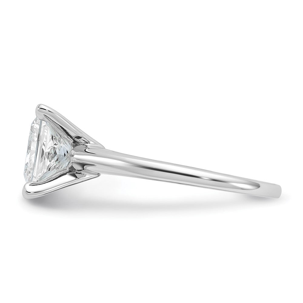 14K White Gold 2 1/2 carat Lab Grown Diamond VS+ F+ Princess Complete Solitaire Engagement Ring