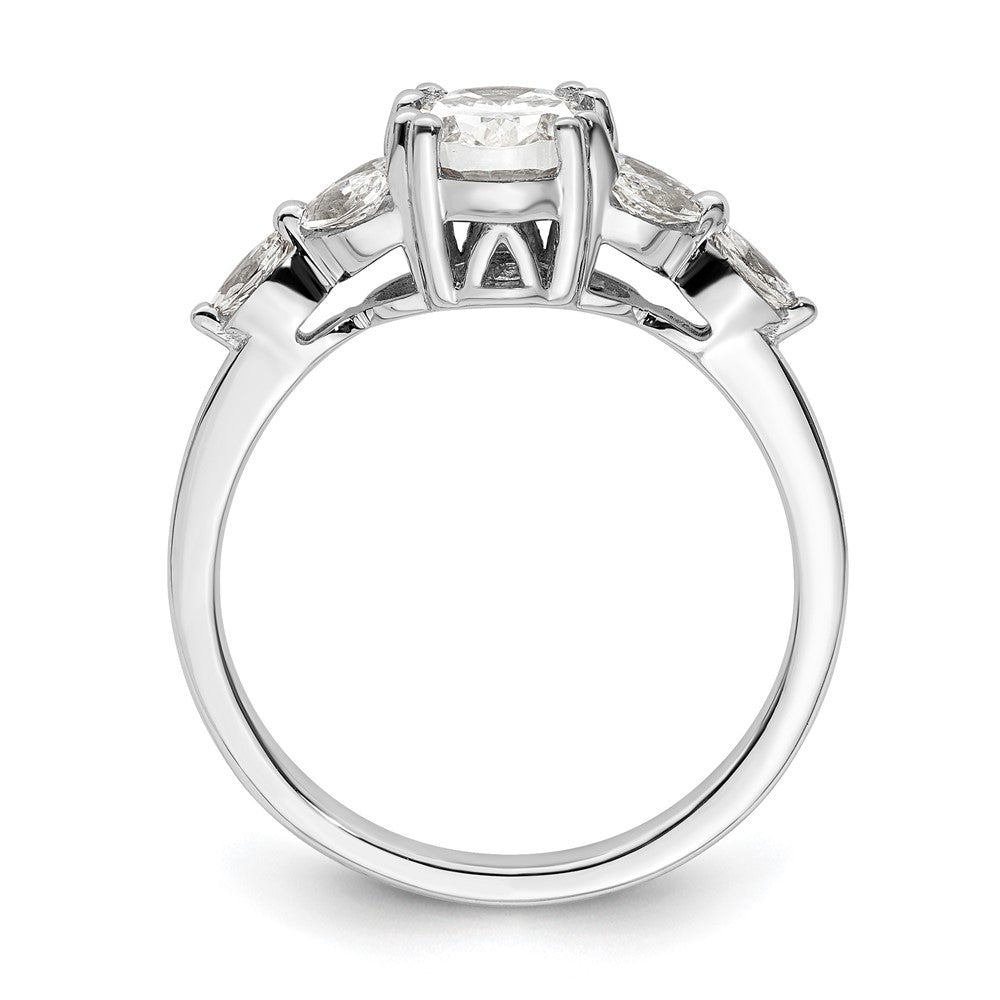 14K White Gold Polish 1ct Oval Semi-Mount Engagement Dia Ring