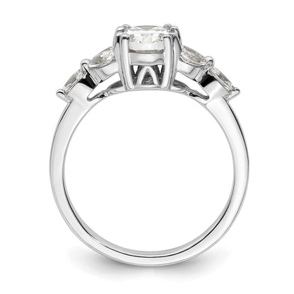 14K White Gold Polish 1ct Oval Semi-Mount Engagement Dia Ring