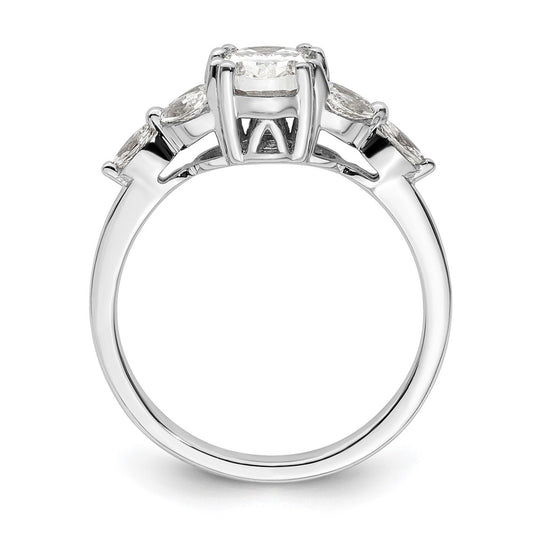 14K White Gold Polish 1ct Oval Semi-Mount Engagement Dia Ring