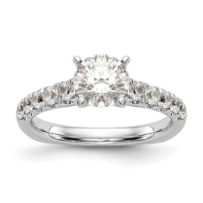 True Origin 14K White Gold 1/2 carat Lab Grown Diamond VS+ F+ Semi-Mount Peg Set Engagement Ring