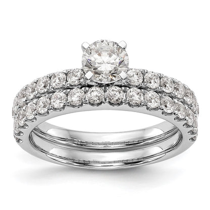 True Origin 14K White Gold 1/2 carat Lab Grown Diamond VS+ F+ Semi-Mount Peg Set Engagement Ring