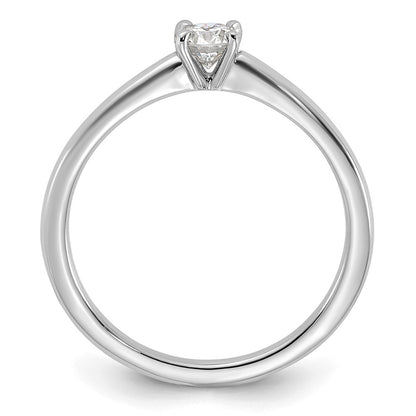 14K White Gold 1/4 carat Lab Grown Diamond VS+ F+ Round Complete Solitaire Engagement Ring