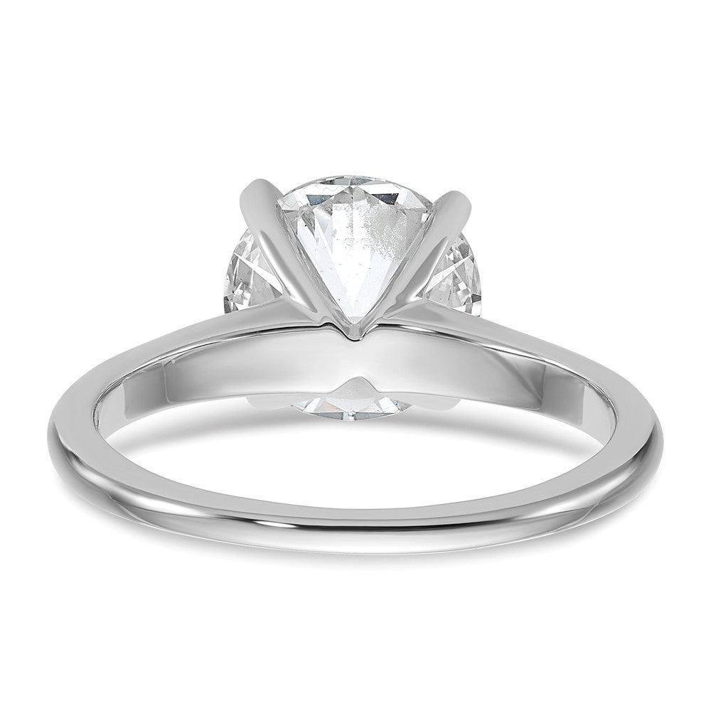 14K White Gold 2 1/2 carat Lab Grown Diamond VS+ F+ Round Complete Solitaire Engagement Ring
