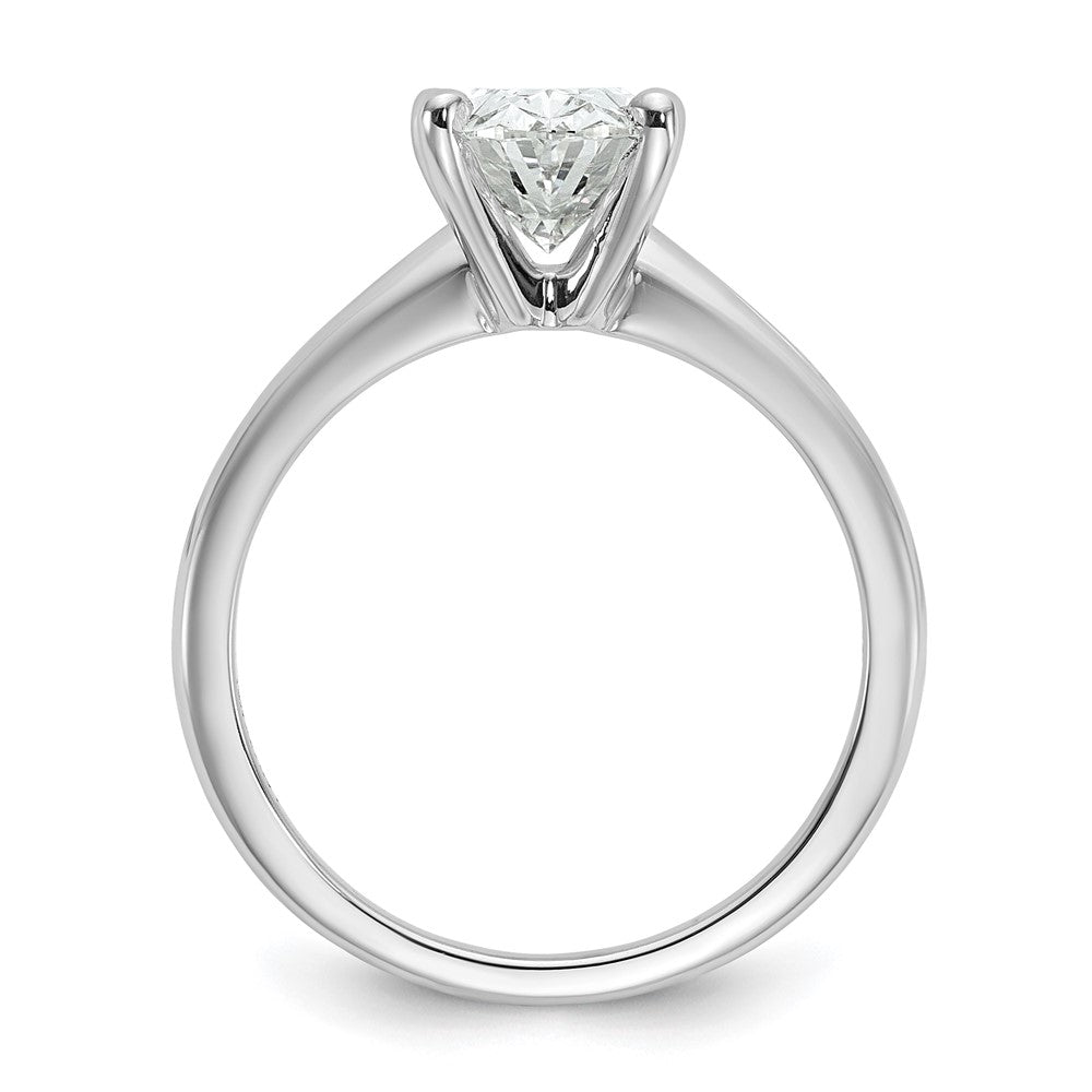 14K White Gold 2 carat Lab Grown Diamond VS+ F+ Oval Complete Solitaire Engagement Ring