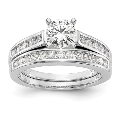 14K White Gold Peg Set 1/4 carat Channel-set Diamond Semi-mount Engagement Ring