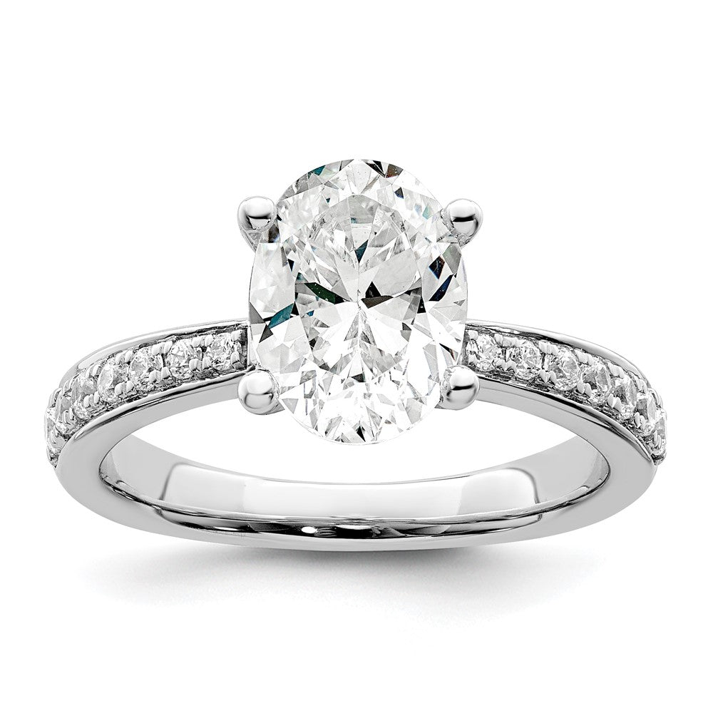 True Origin 14K White Gold 1/3 carat Lab Grown Diamond VS+ F+ Semi-Mount Oval Engagement Ring
