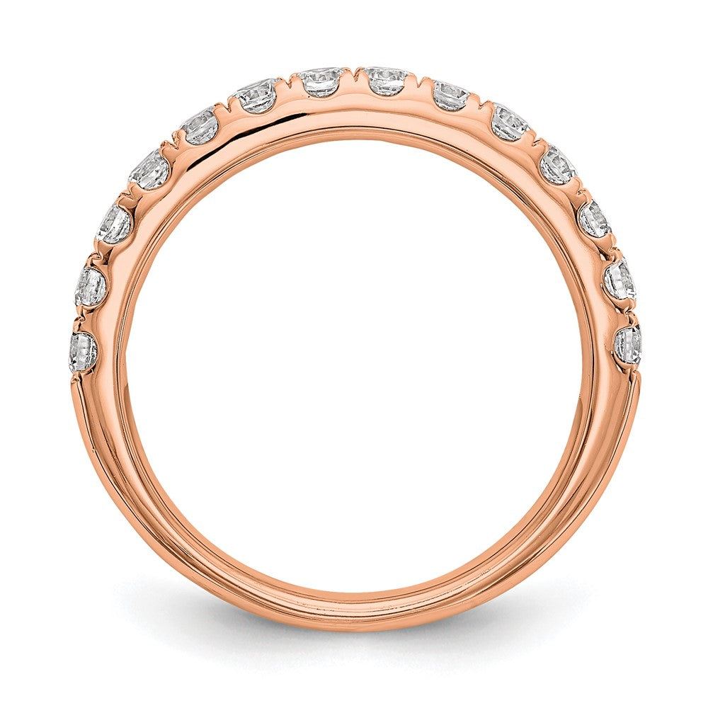 True Origin 14K Rose Gold 3/4 carat Lab Grown Diamond VS+ F+ Complete Wedding Band Ring