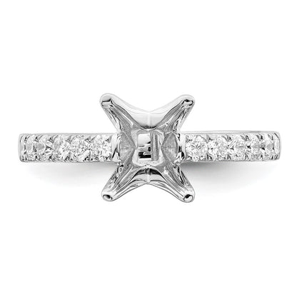 True Origin 14K White Gold 3/8 carat Lab Grown Diamond VS+ F+ Semi-Mount Princess Engagement Ring