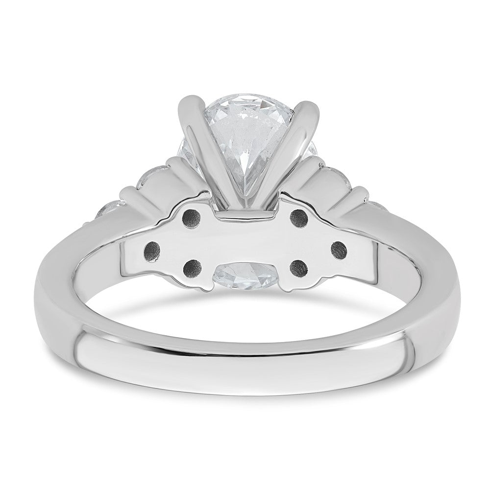 14K White Gold 1/2 carat Lab Grown Diamond VS/SI+ G+ Round 2 1/2 carat Oval Center Semi Mount Engagement Ring