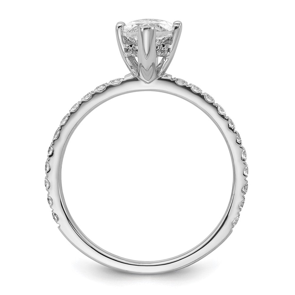 14K White Gold 2 carat Certified Lab Grown Diamond VS+ F+ Marquise Complete Solitaire with Flair Engagement Ring