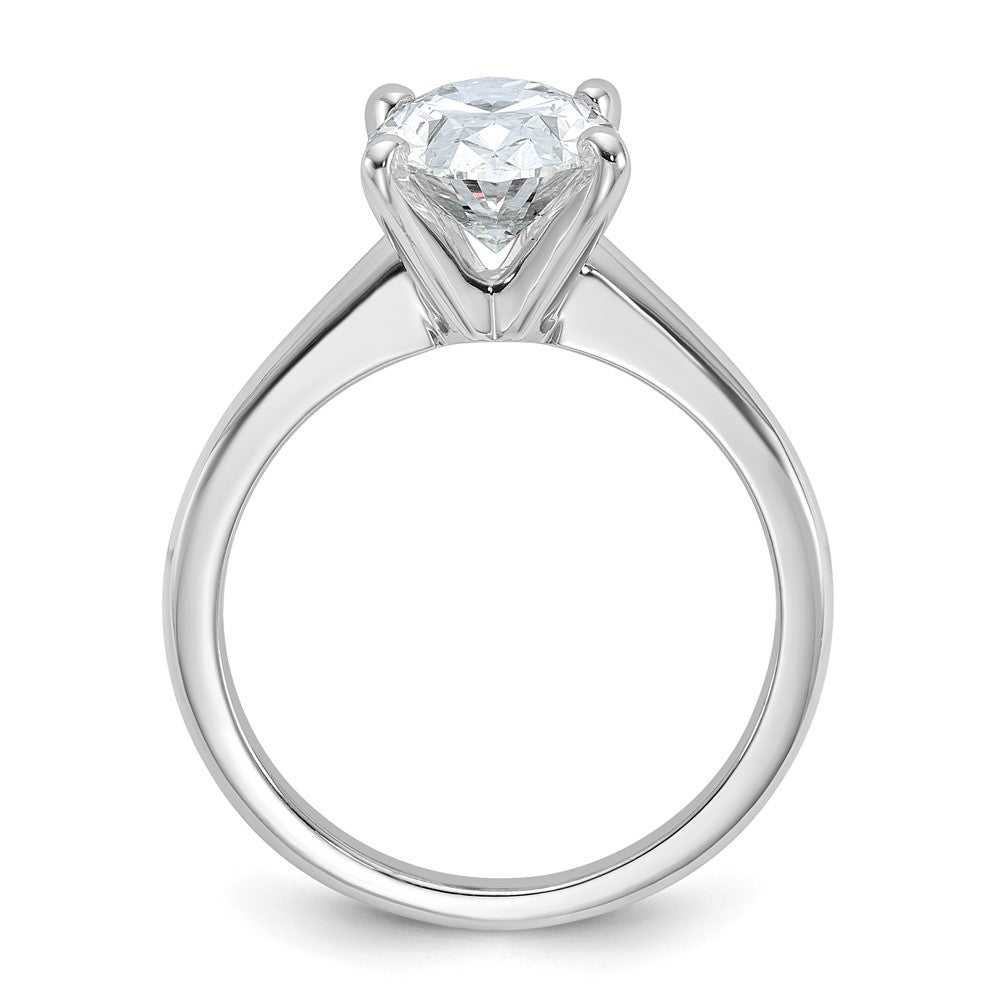 14K White Gold 2 1/2 carat Lab Grown Diamond VS+ F+ Oval Complete Solitaire Engagement Ring