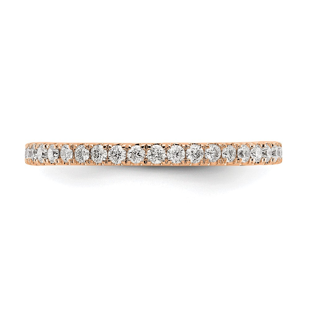 14K Rose Gold Polished Size 7 U-Shared Prong 1/2 carat Diamond Complete Eternity Wedding Band Ring