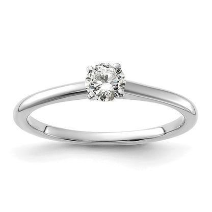 14K White Gold 1/3 carat Lab Grown Diamond VS+ F+ Round Complete Solitaire Engagement Ring