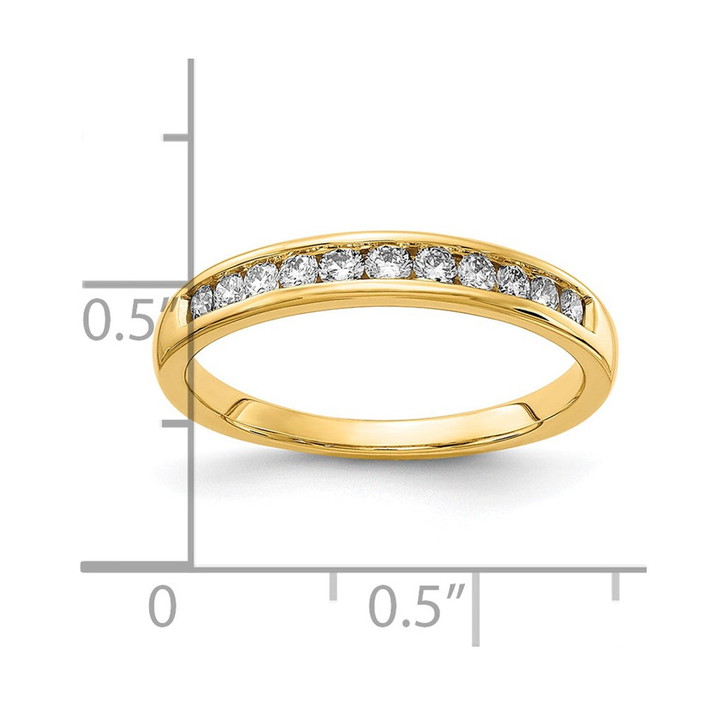 14K Yellow Gold 1/3 carat Lab Grown Diamond VS+ F+ Complete Channel Set Wedding Band Ring
