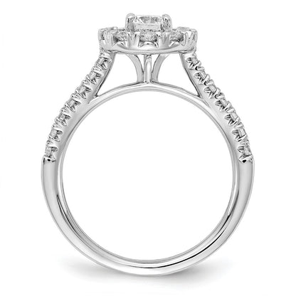 True Origin 14K White Gold 1 carat Lab Grown Diamond VS+ F+ Complete Halo Engagement Ring