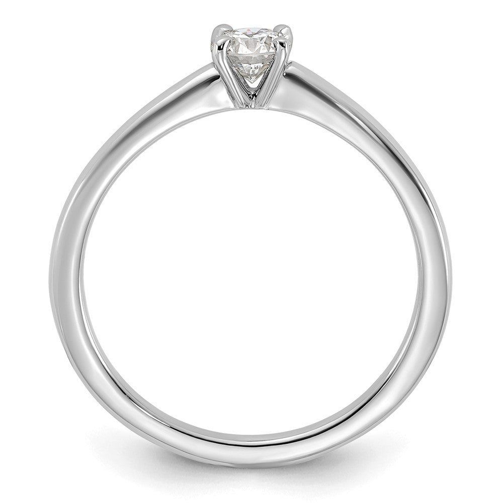 14K White Gold 1/4 carat Certified Lab Grown Diamond VS+ F+ Round Complete Solitaire Engagement Ring