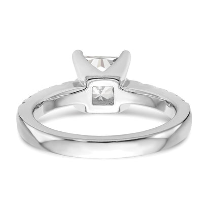 True Origin 14K White Gold 1/5 carat Lab Grown Diamond VS+ F+ Semi-Mount Princess Engagement Ring