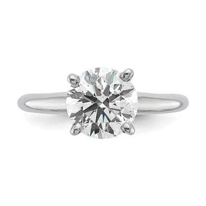 14K White Gold 2 carat Certified Lab Grown Diamond VS+ F+ Round Complete Solitaire Engagement Ring