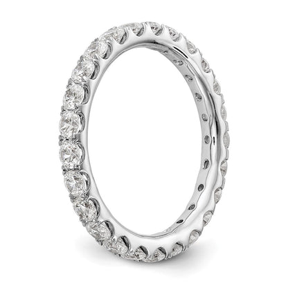 14K White Gold 1 1/2CT U Shared Prong Diamond Eternity Wedding Band Ring