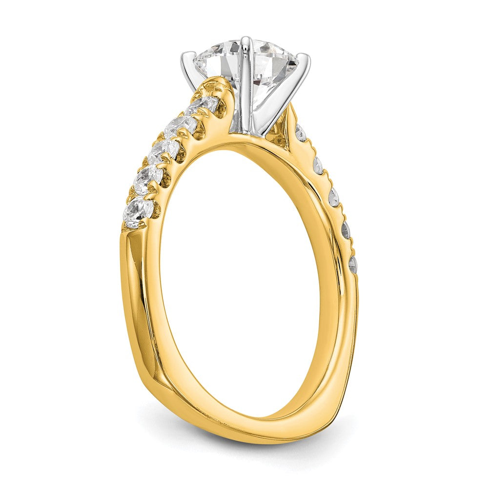 True Origin 14K Yellow Gold 1/2 carat Lab Grown Diamond VS+ F+ Semi-Mount Peg Set Engagement Ring
