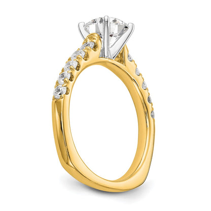 True Origin 14K Yellow Gold 1/2 carat Lab Grown Diamond VS+ F+ Semi-Mount Peg Set Engagement Ring
