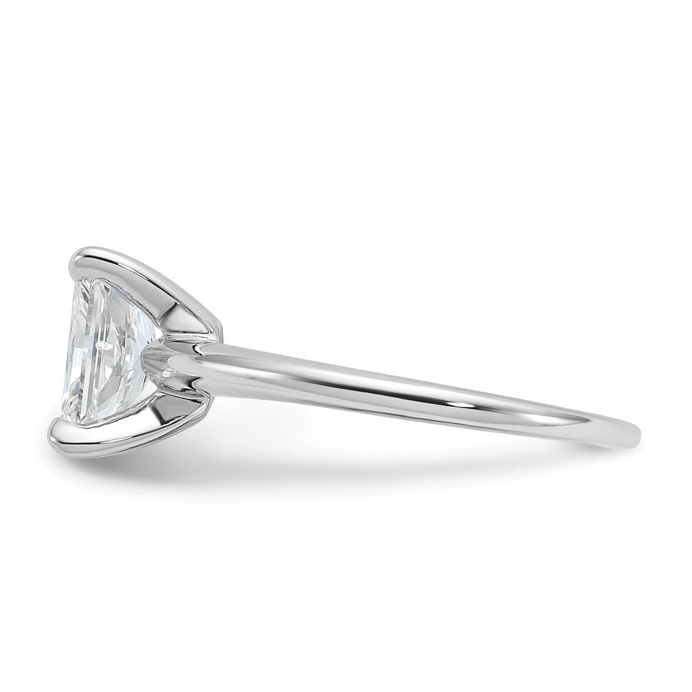 14K White Gold 1 1/2 carat Lab Grown Diamond VS+ F+ Radiant Solitaire Complete Engagement Ring