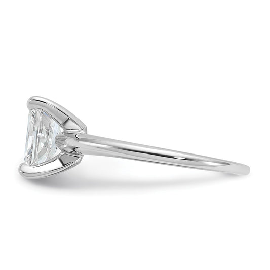 14K White Gold 1 1/2 carat Lab Grown Diamond VS+ F+ Radiant Solitaire Complete Engagement Ring