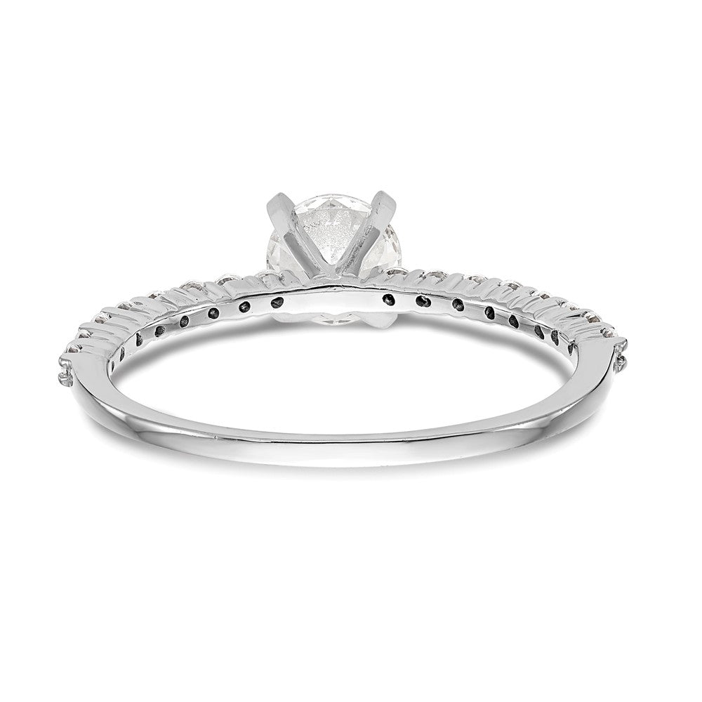 14K White Gold Peg Set 1/4 carat Diamond Semi-mount Engagement Ring
