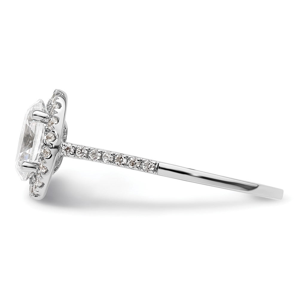 14K White Gold Halo (Holds 1.5 carat (8x6mm) Oval Center) 1/3 carat Diamond Semi-mount Engagement Ring