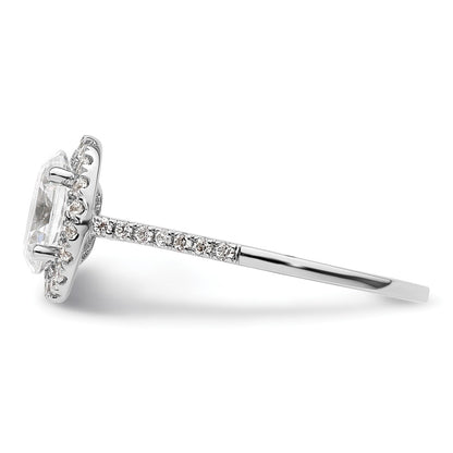 14K White Gold Halo (Holds 1.5 carat (8x6mm) Oval Center) 1/3 carat Diamond Semi-mount Engagement Ring